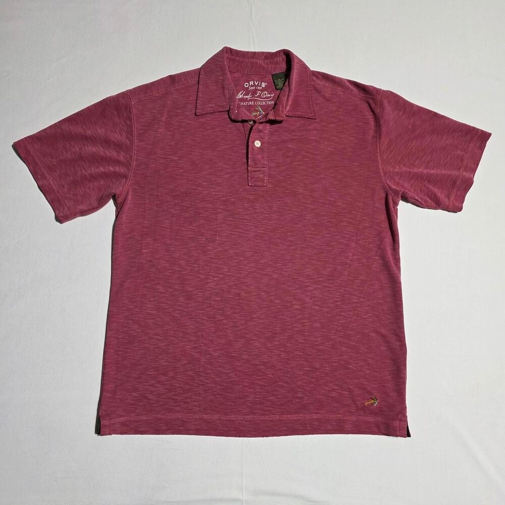 Orvis Charles F Orvis Nature Collection Burgundy Polo Shirt Men's Medium